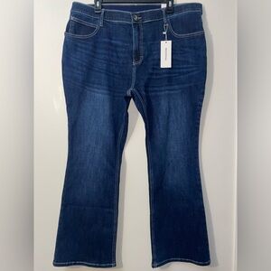 Hoozsaa Women’s Plus Size High Rise Dark Wash Denim Jeans